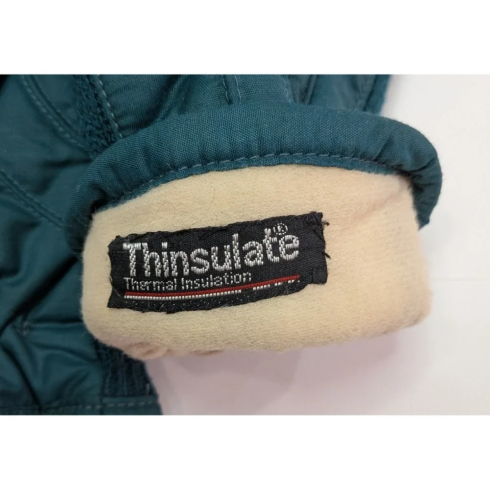Fownes Thinsulate Gloves Women Size A Teal Green Quilted Winter Thermal